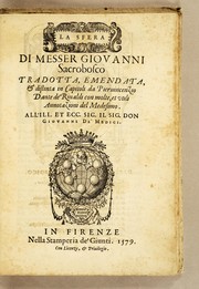 Cover of La sfera di messer Giouanni Sacrobosco by Joannes de Sacro Bosco