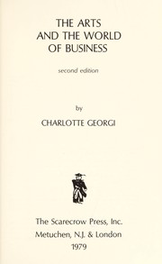 Cover of The arts and the world of business by Georgi, Charlotte.