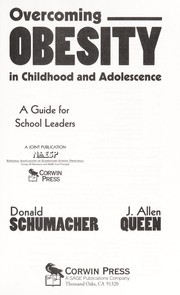 Front cover of Overcoming obesity in childhood and adolescence by Donald Schumacher