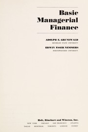 Cover of Basic managerial finance by Adolph E. Grunewald