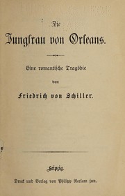 Front cover of Die Jungfrau von Orleans by Friedrich Schiller