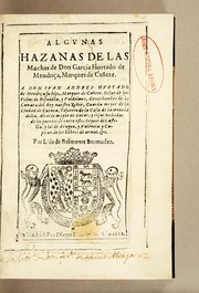 Cover of Algunas hazanas de las muchas de don Garcia Hurtado de Mendoça, marques de Canẽte by Luis de Belmonte y Bermúdez