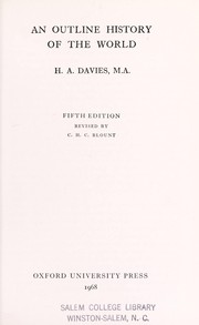 Front cover of An outline history of the world by Herbert Abraham Davies
