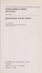 Front cover of Modern drama in theory and practice by J. L. Styan