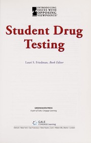 Cover of Student drug testing by Lauri S. Friedman