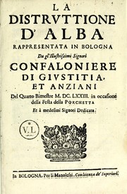 Front cover of La distruttione d'Alba by Emilio Maria Manolessi