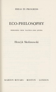 Cover of Eco-philosophy by Henryk Skolimowski