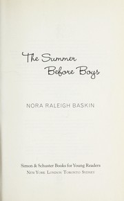 Front cover of The summer before boys by Nora Raleigh Baskin