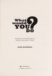 Cover of What would you do? by John Quinones