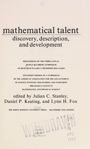Front cover of Mathematical talent by Hyman Blumberg Symposium on Research in Early Childhood Education (3rd 1973 Johns Hopkins University)