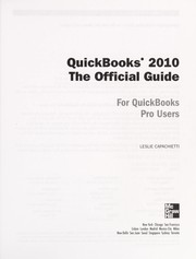 Cover of Quickbooks 2010 by Leslie Capachietti