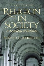 Front cover of Religion in society by Ronald L. Johnstone