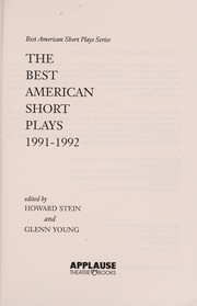 Front cover of The Best American Short Plays, 1991-1992 by Howard Stein
