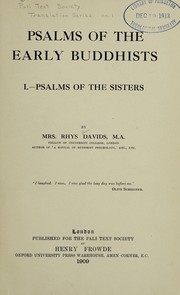 Cover of Psalms of the early Buddhists by Caroline Augusta Foley Rhys Davids