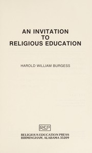 Front cover of An invitation to religious education by Harold William Burgess