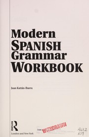 Front cover of Modern Spanish grammar workbook by Juan Kattán-Ibarra