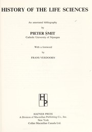 Front cover of History of the life sciences by Pieter Smit