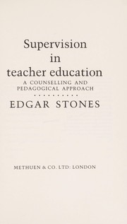 Front cover of Supervision in Teacher Education by Edgar Stones