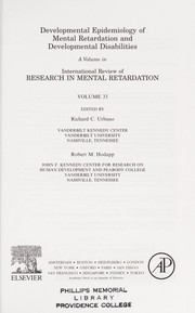 Front cover of Developmental epidemiology of mental retardation and developmental disabilities by Robert M. Hodapp