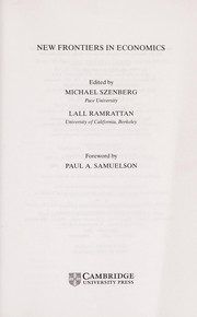 Front cover of New frontiers in economics by Michael Szenberg