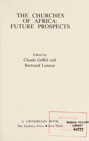 Cover of The Churches of Africa by Claude Geffré