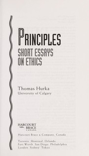 Cover of Principles by Thomas Hurka