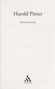 Cover of Harold Pinter by Baker, William