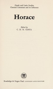 Front cover of Horace by Charles Desmond Nuttall Costa