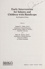 Cover of Early intervention for infants and children with handicaps by Samuel L. Odom