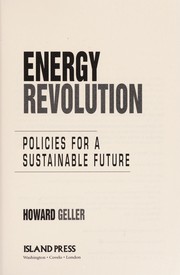 Cover of Energy revolution by Howard S Geller