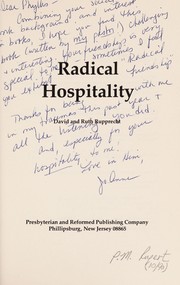 Cover of Radical hospitality by David Rupprecht