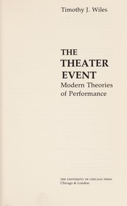 Cover of The Theater Event by Timothy J. Wiles