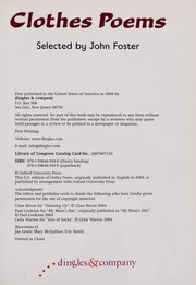 Front cover of Clothes poems & weather poems by John Foster
