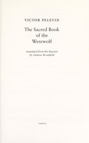 Cover of The sacred book of the werewolf by Viktor Olegovich Pelevin