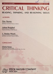 Front cover of Critical thinking by Donald L. Barnes