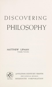 Cover of Discovering philosophy by Matthew Lipman