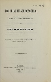 Front cover of Por dejar de ser doncella by José Alvarez-Sierra