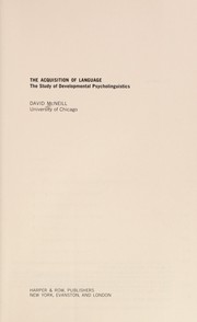 Front cover of The acquisition of language by David McNeill
