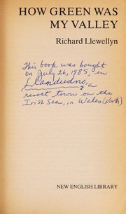 Cover of How green was my valley by Richard Llewellyn