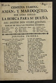 Front cover of Comedia famosa, Aman y Mardoqueo by Felipe Godinez