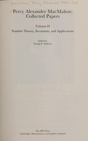 Front cover of Number theory, invariants, and applications by Percy Alexander MacMahon