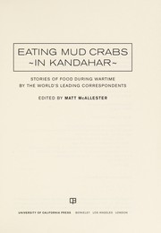 Front cover of Eating mud crabs in Kandahar by Matthew McAllester