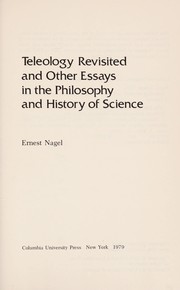 Front cover of Teleology Revisited by Ernest Nagel