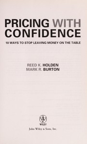 Cover of Pricing with confidence by Reed K. Holden