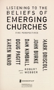 Front cover of Listening to the beliefs of emerging churches by Mark Driscoll
