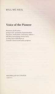 Cover of Voice of the Pioneer by Bill McNeil