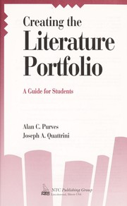 Front cover of Creating the literature portfolio by Alan C. Purves