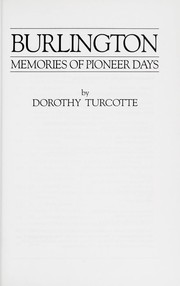Front cover of Burlington by Dorothy Turcotte