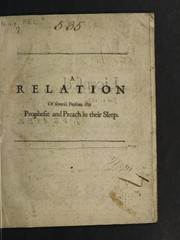Front cover of A relation of several hundreds of children and others that prophesie and preach in their sleep, etc by Unknown