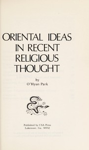 Front cover of Oriental ideas in recent religious thought by O'Hyun Park